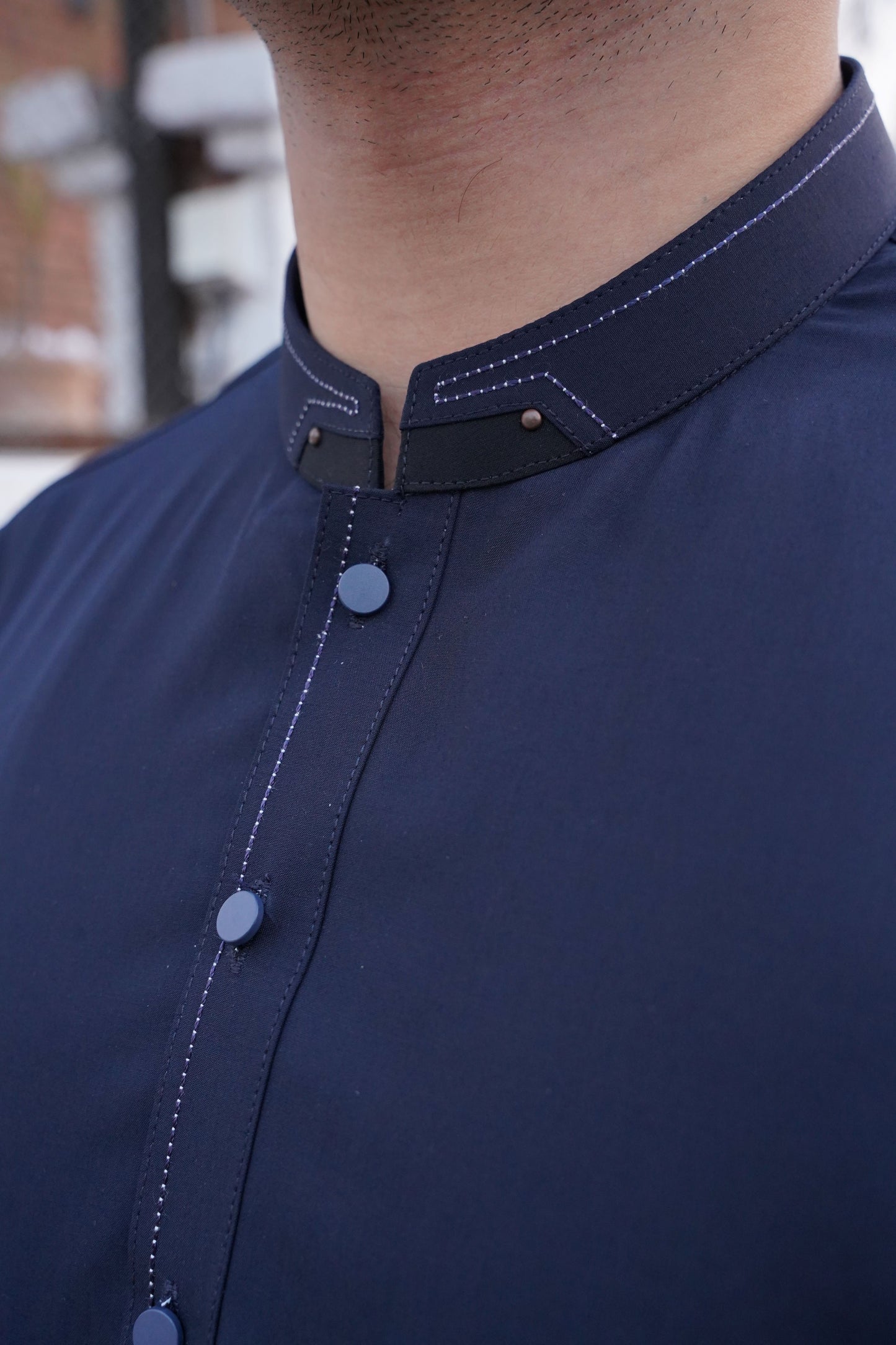 Navy Blue Detailing Kameez Shalwar