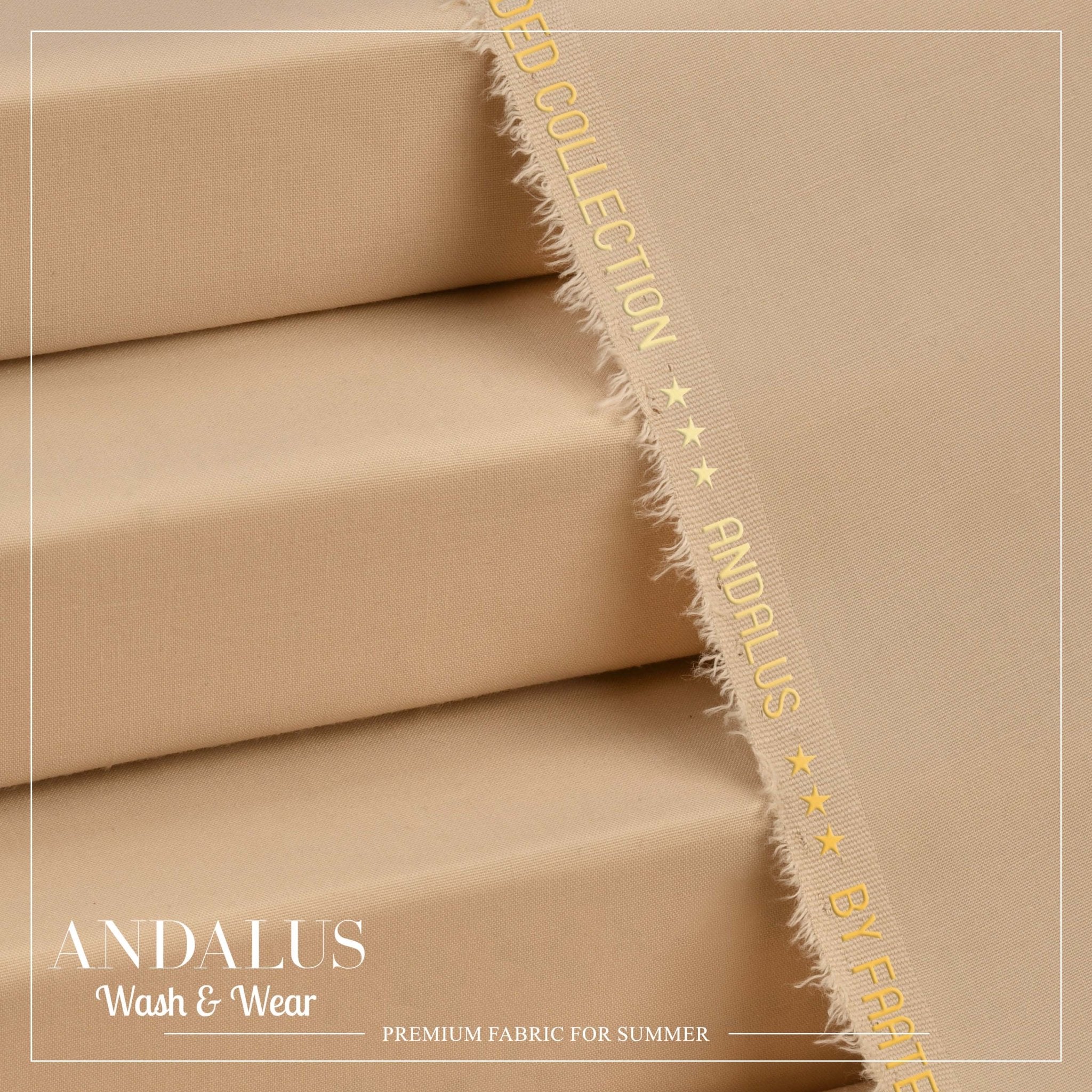 Beige - Andalus - Wash & Wear Fabric - Faateh Store
