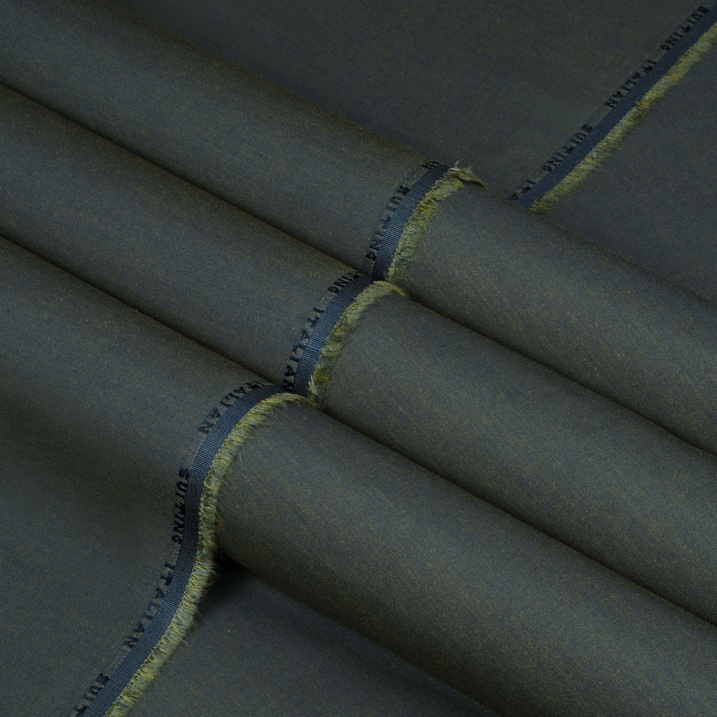 Bottle Green - Italian Suiting- Two Tone Blended Fabric - 4 - Faateh Store