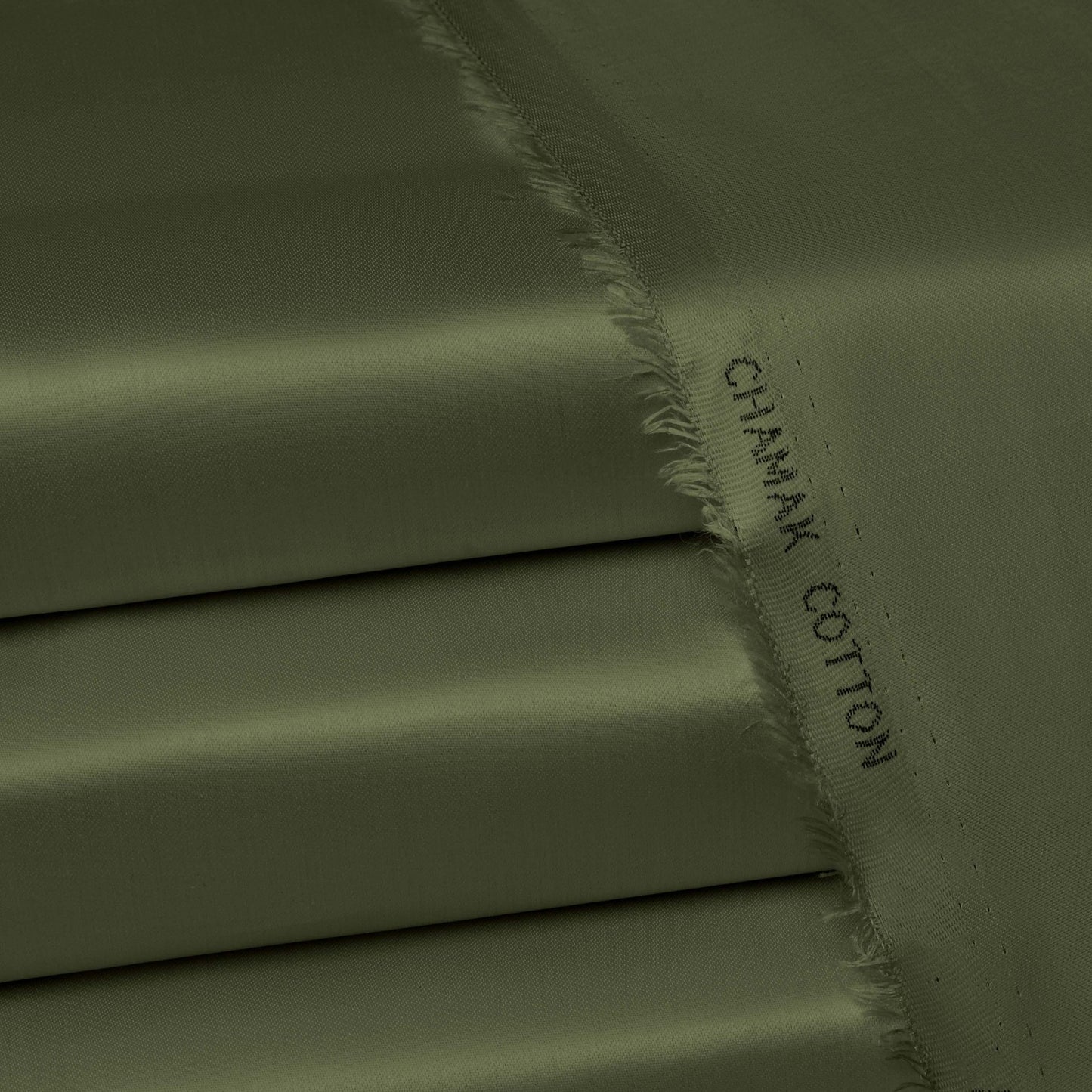 Olive - Chamak Cotton (Satin) - Faateh Store