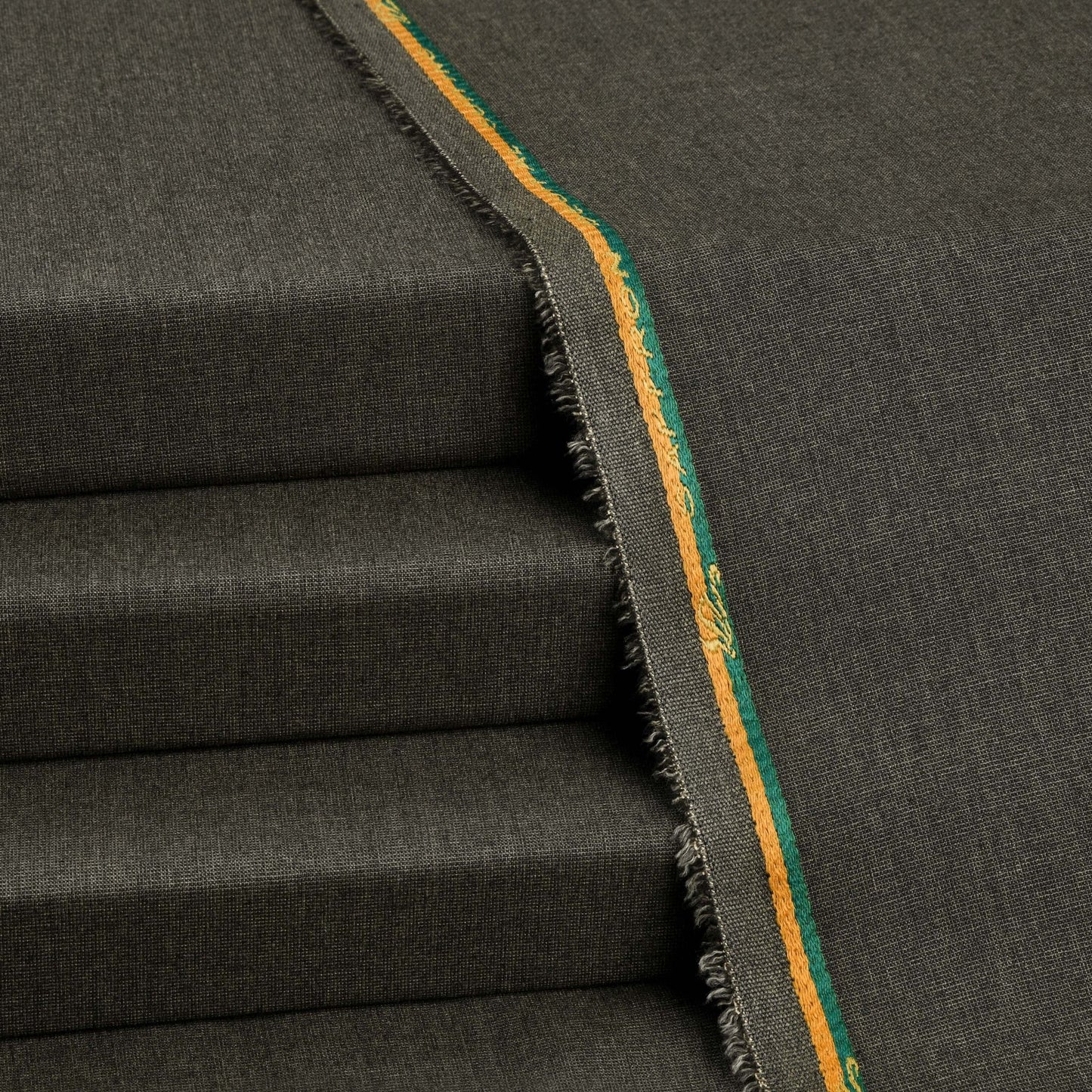 Saffron Suiting - Mid Green - Premium Winter Fabric #7 - Faateh Store