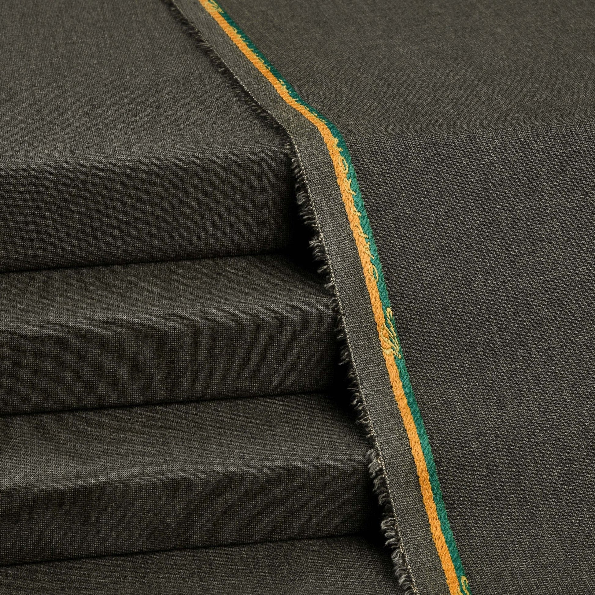 Saffron Suiting - Mid Green - Premium Winter Fabric #7 - Faateh Store