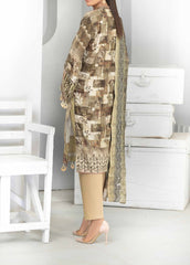 Almond - Embroidered Luxury Linen 3PC - Unstitched