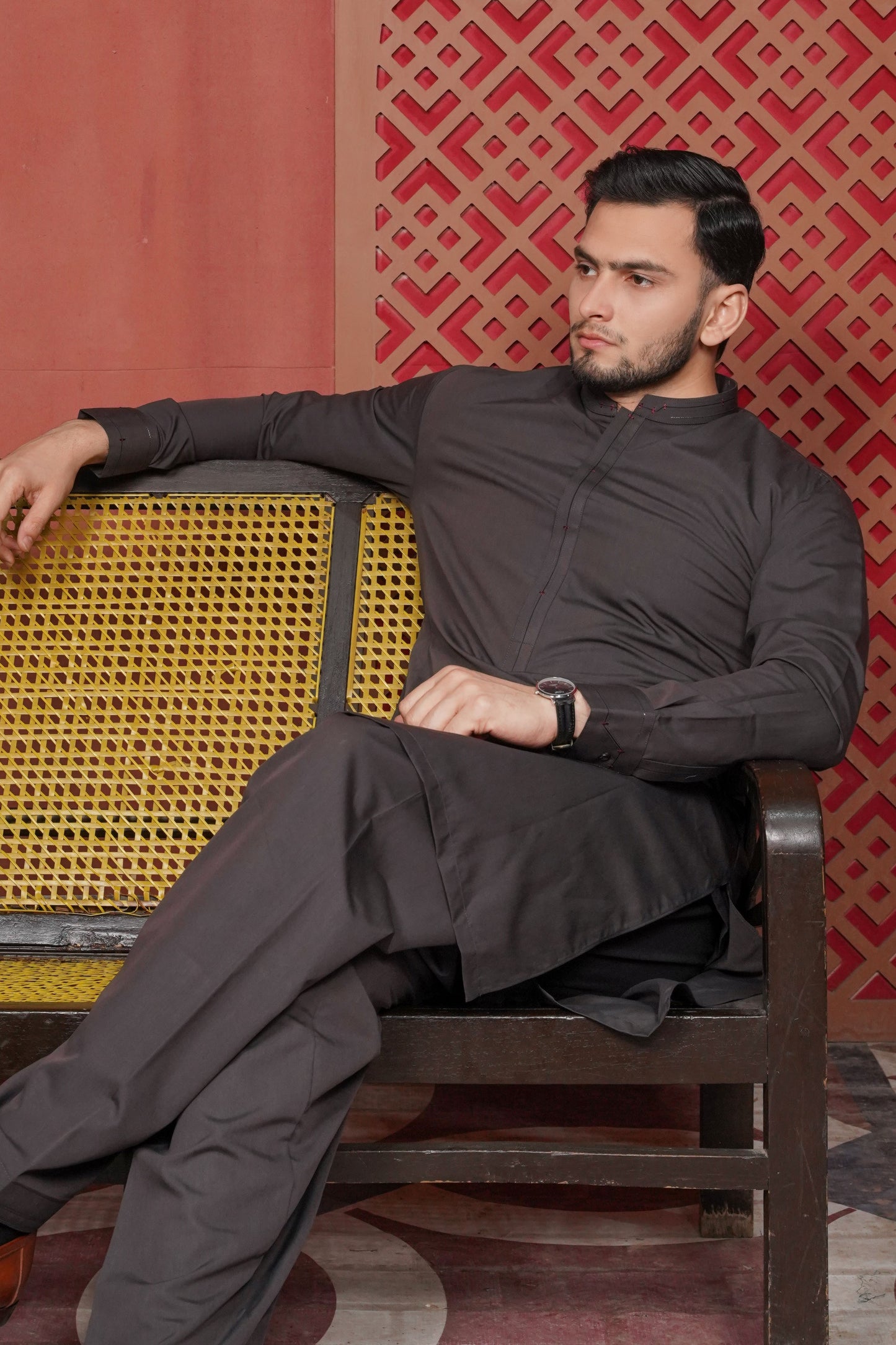 Charcoal Detailing Kameez Shalwar