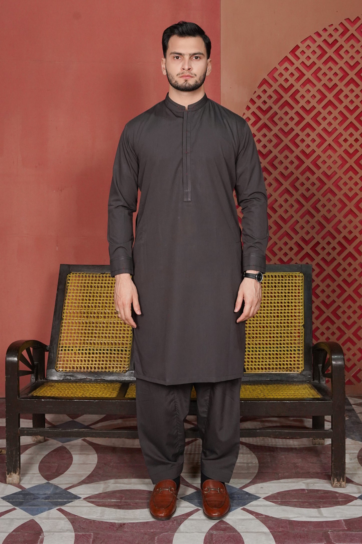 Charcoal Detailing Kameez Shalwar