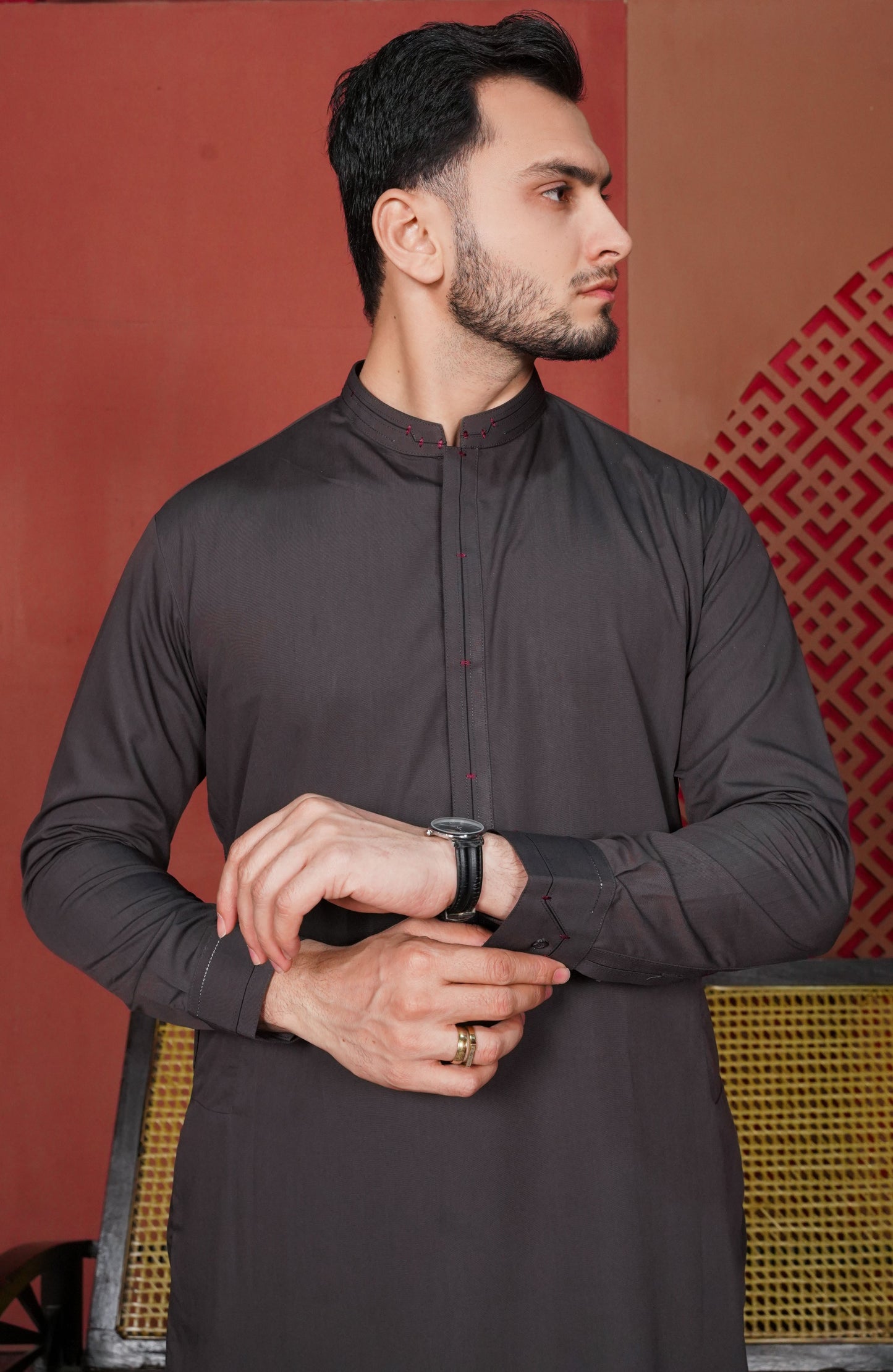 Charcoal Detailing Kameez Shalwar