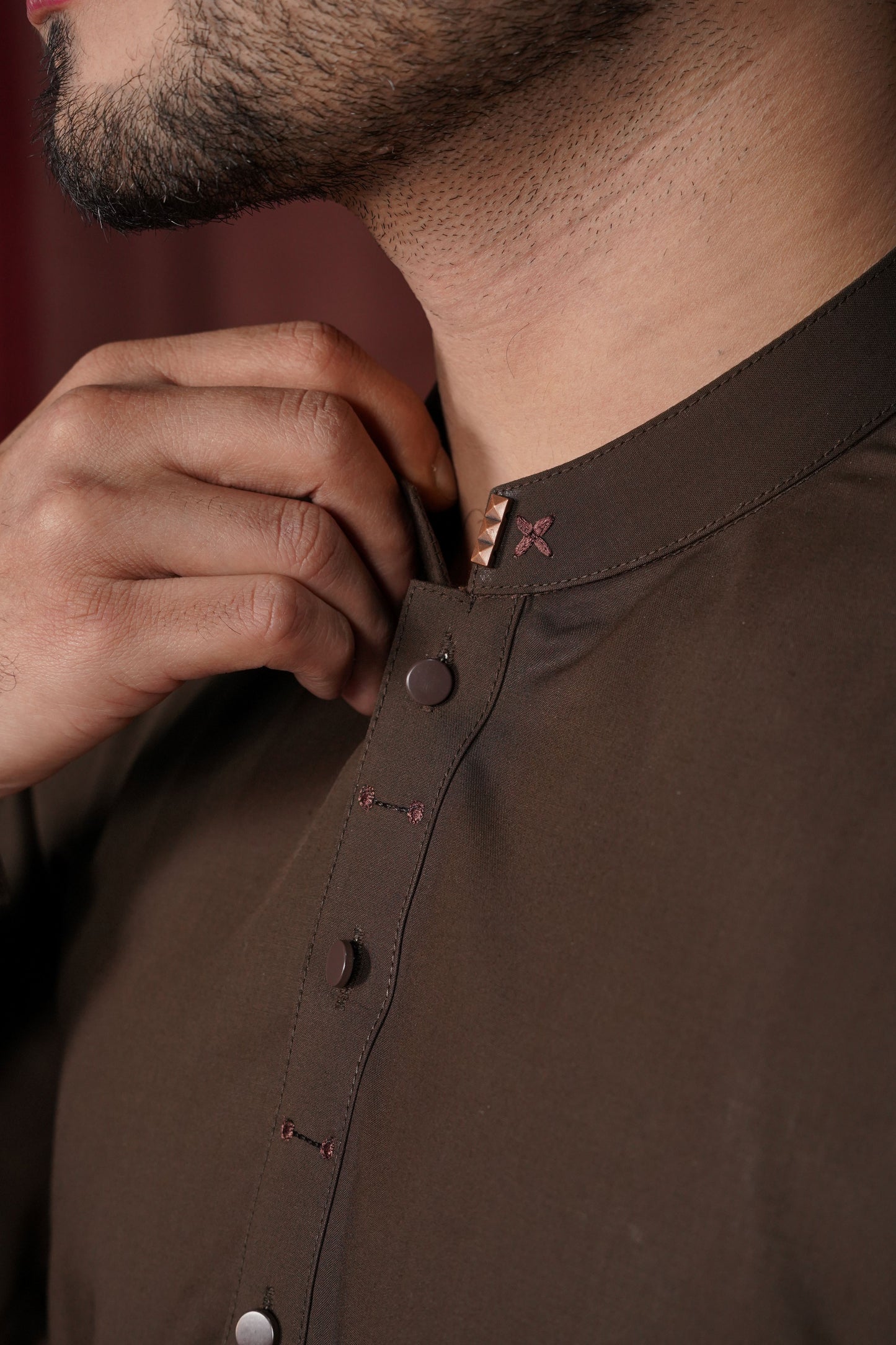 Brown Detailing Kameez Shalwar