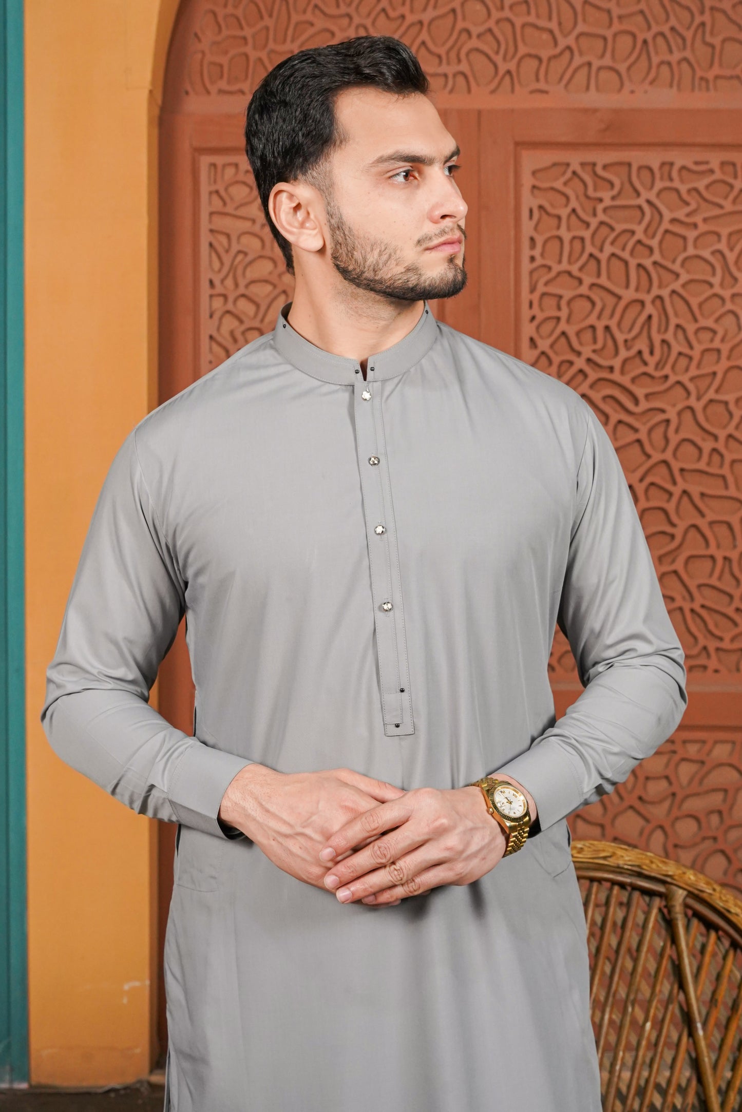 Gray Detailing Kameez Shalwar