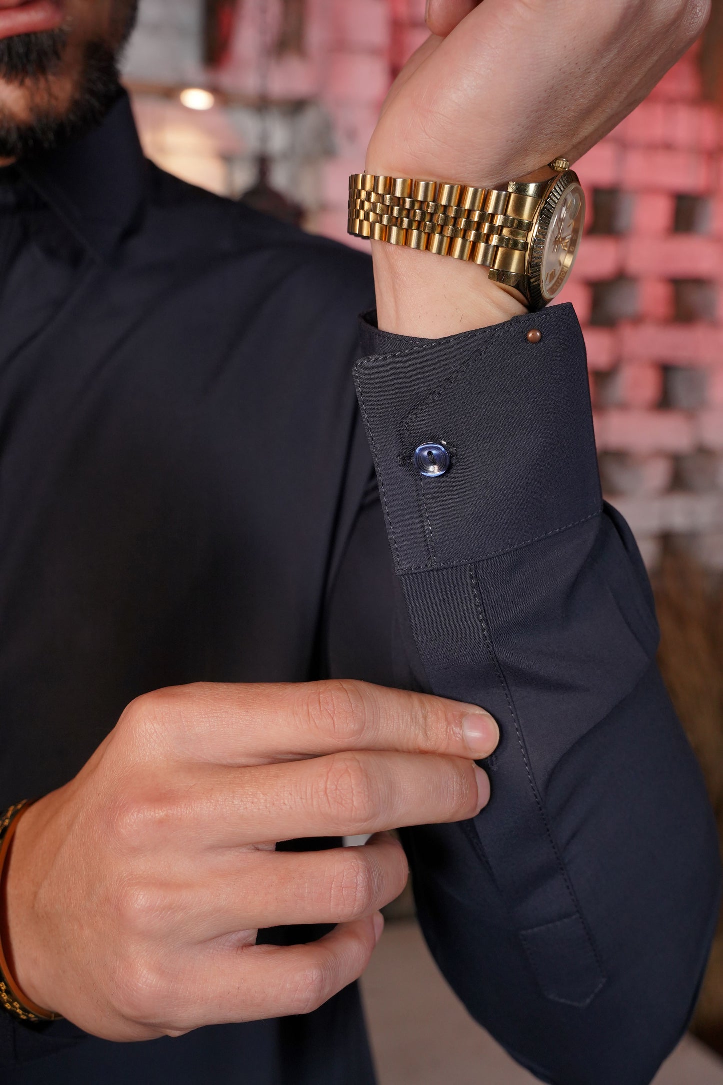 Navy Blue Detailing Collar Kameez Shalwar