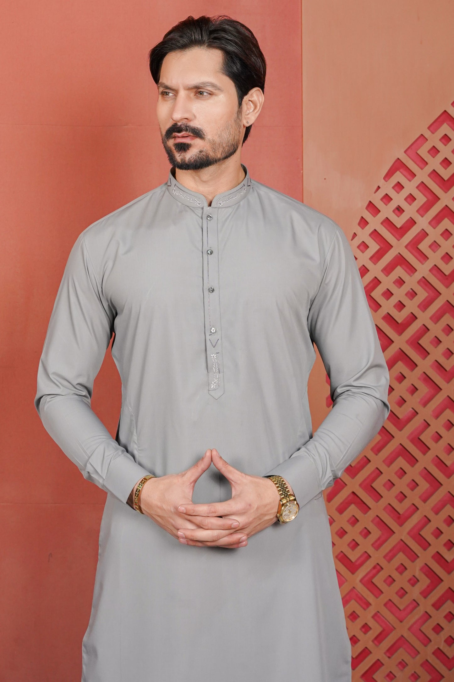 Gray Detailing Kameez Shalwar