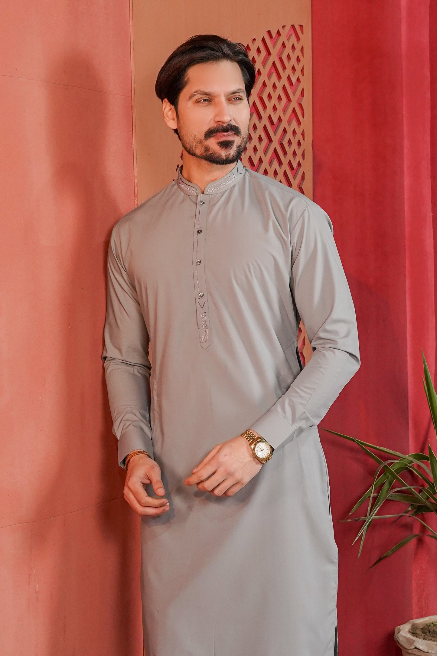 Gray Detailing Kameez Shalwar