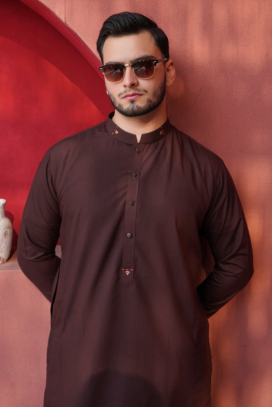 Maroon Detailing Kameez Shalwar