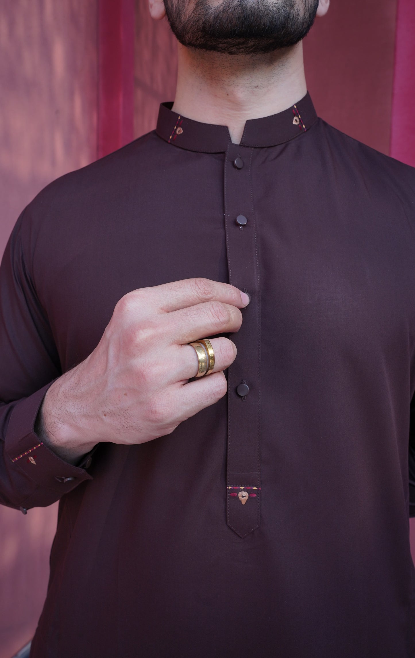 Maroon Detailing Kameez Shalwar