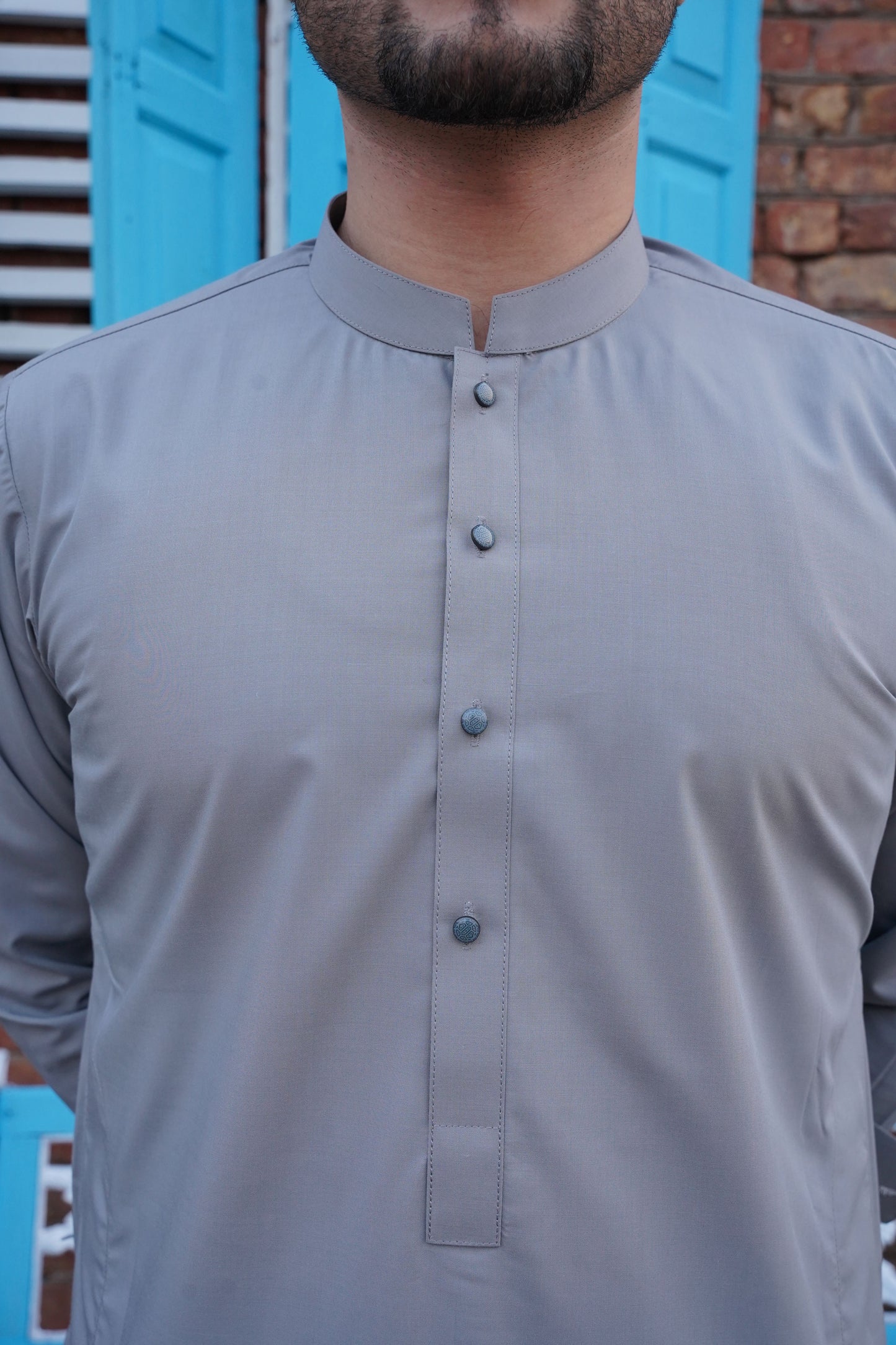 Gray Plain Kameez Shalwar