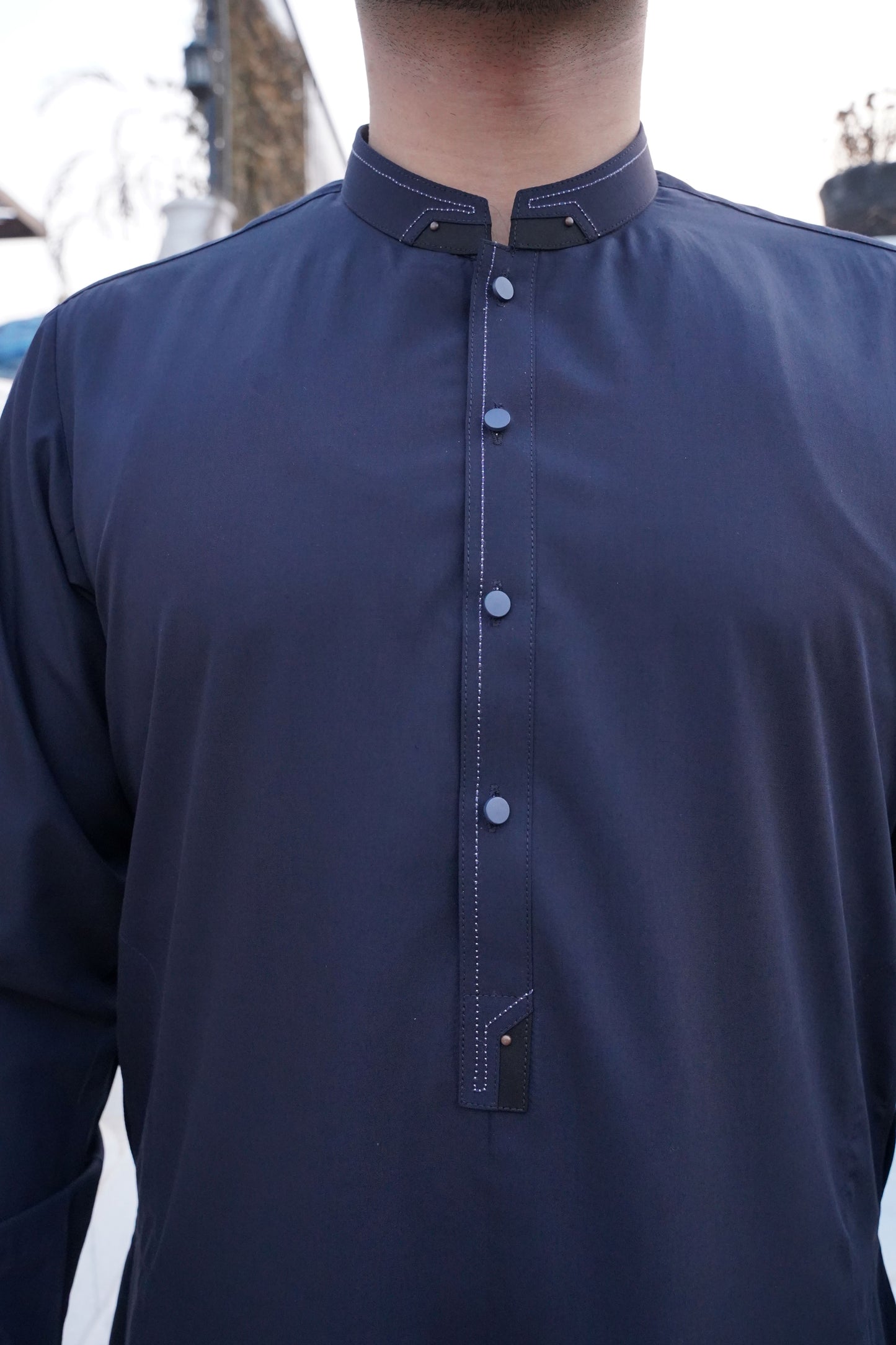 Navy Blue Detailing Kameez Shalwar