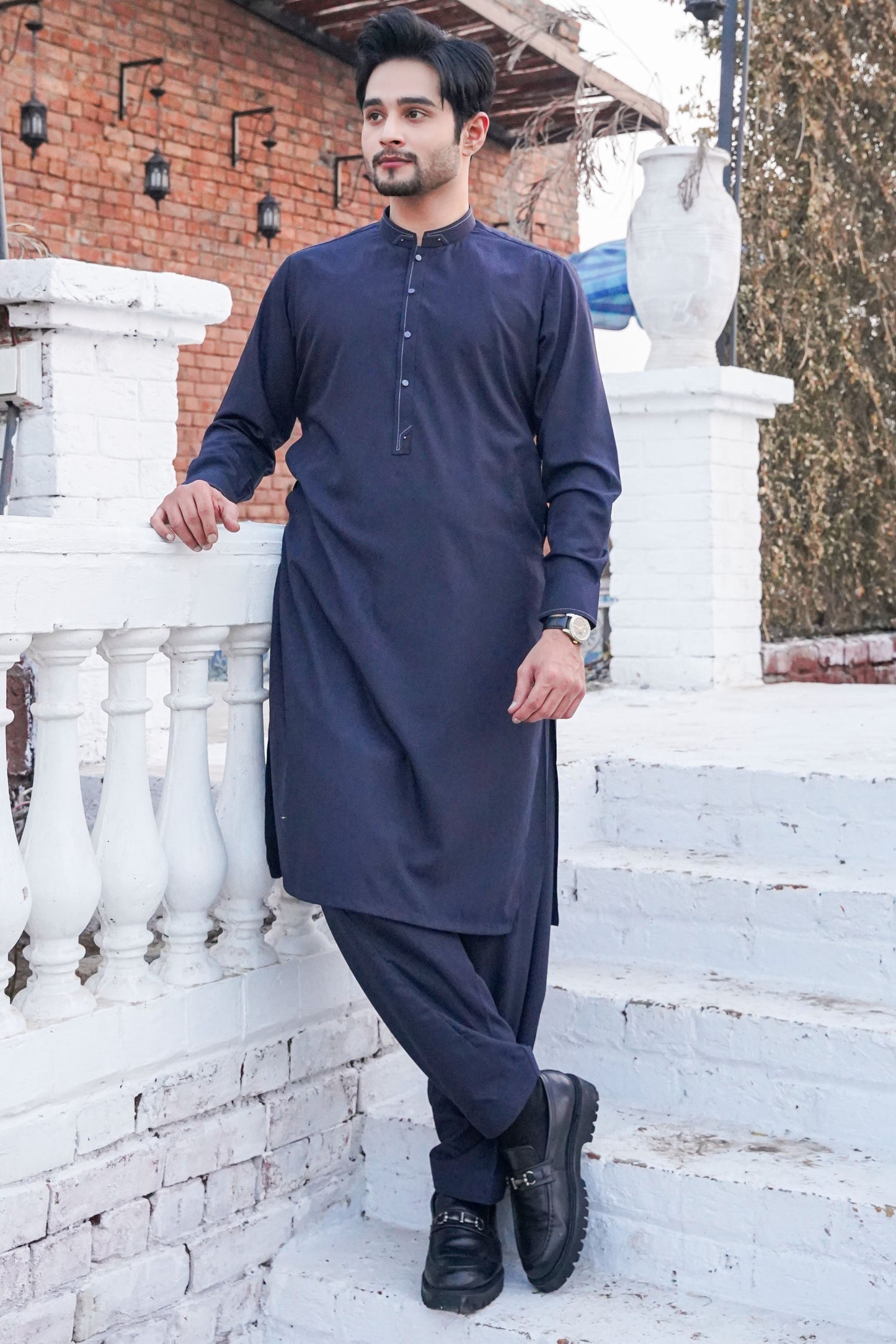 Navy Blue Detailing Kameez Shalwar