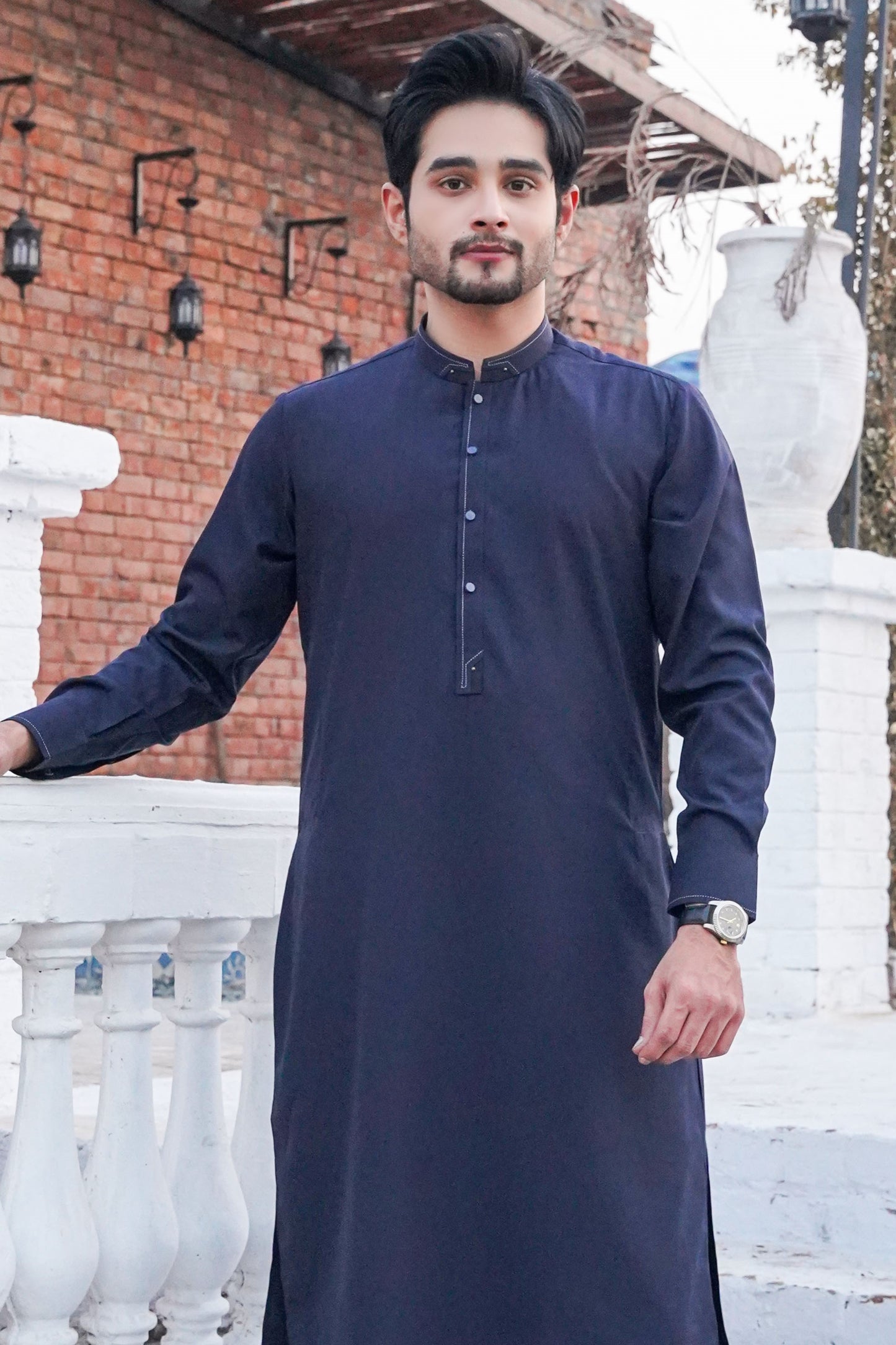 Navy Blue Detailing Kameez Shalwar