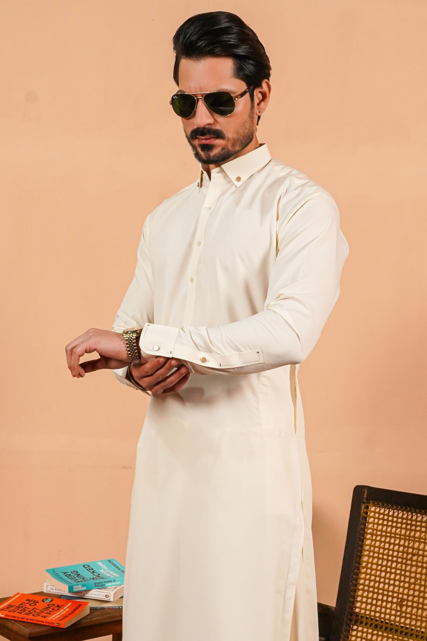 Boski Detailing Collar Kameez Shalwar