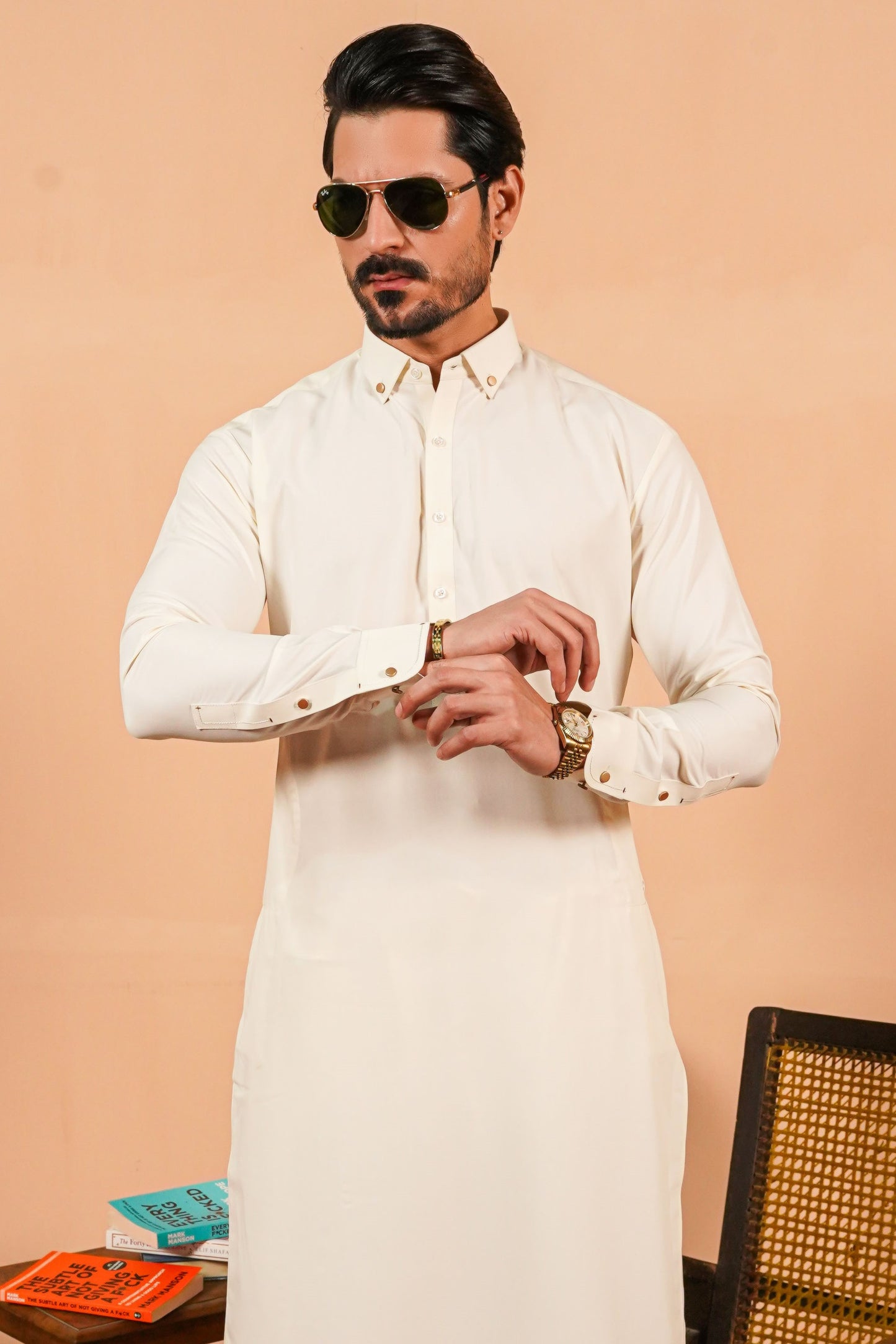 Boski Detailing Collar Kameez Shalwar