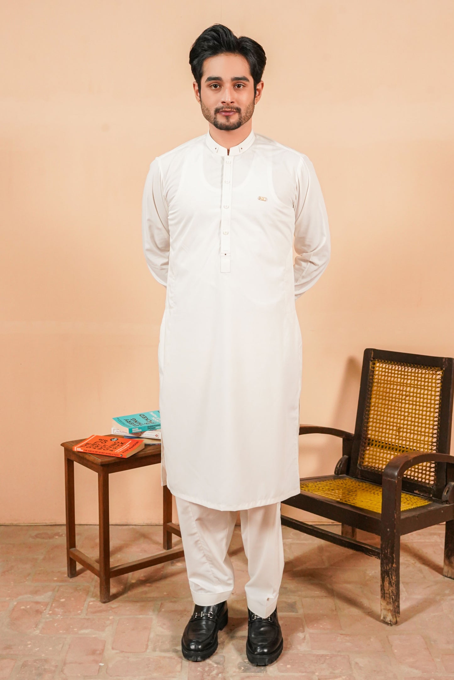 Off White Detailing Shalwar Kameez