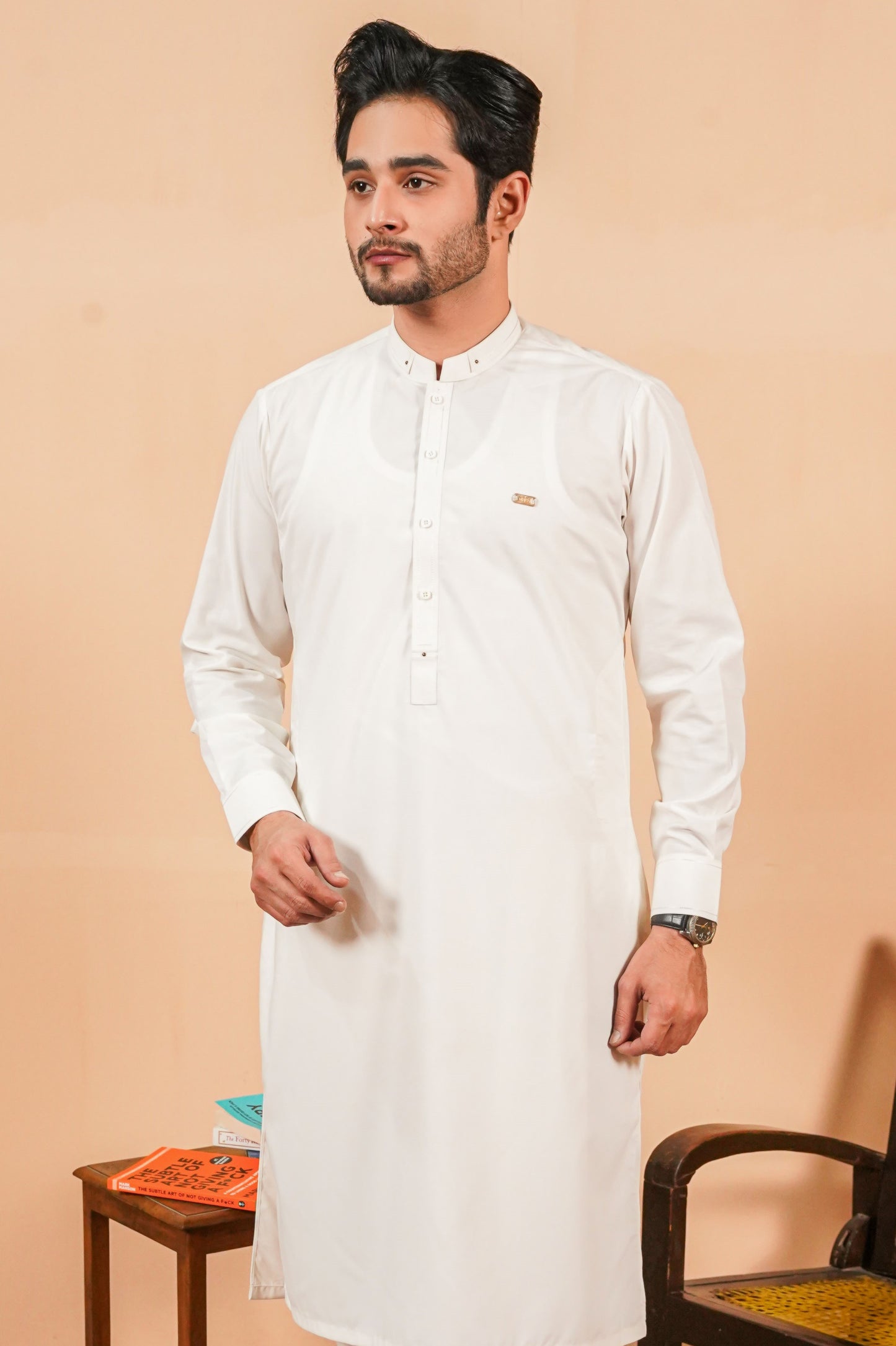 Off White Detailing Shalwar Kameez