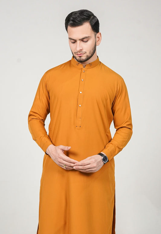 Mustard Signature Detailing Kameez Shalwar