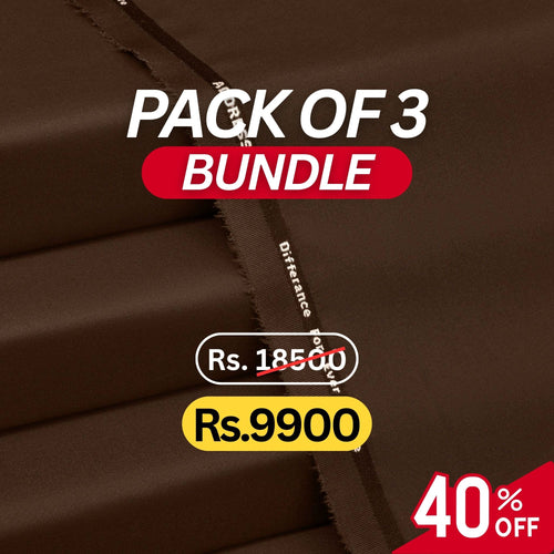 Address bundle - any 3 wash & wear unstitched fabrics, Faateh 40% off pack