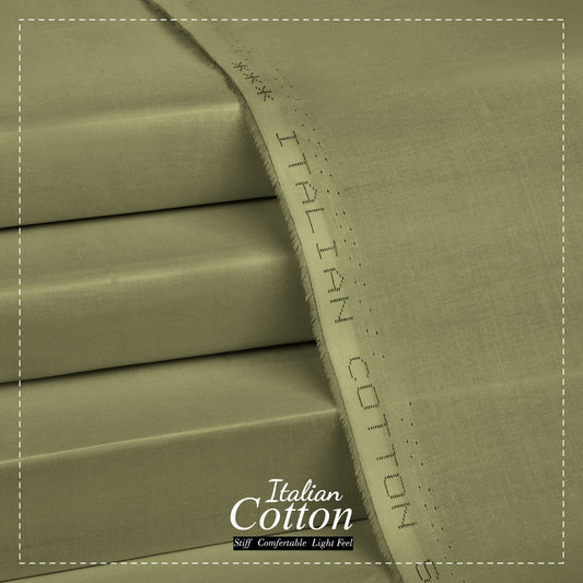 Army Green - Italian Cotton - Semi Stiff