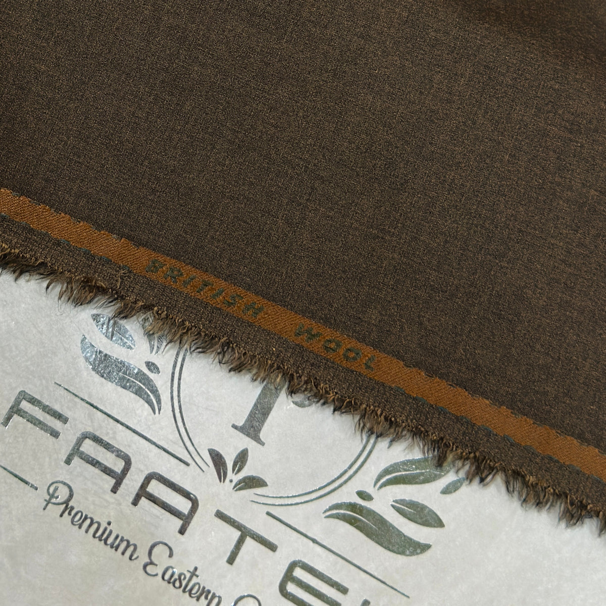 Brown British Wool two-tone unstitched winter fabric – Faateh