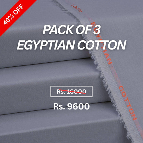 Egyptian Cotton bundle - any 3 unstitched fabrics, Faateh 40% off pack