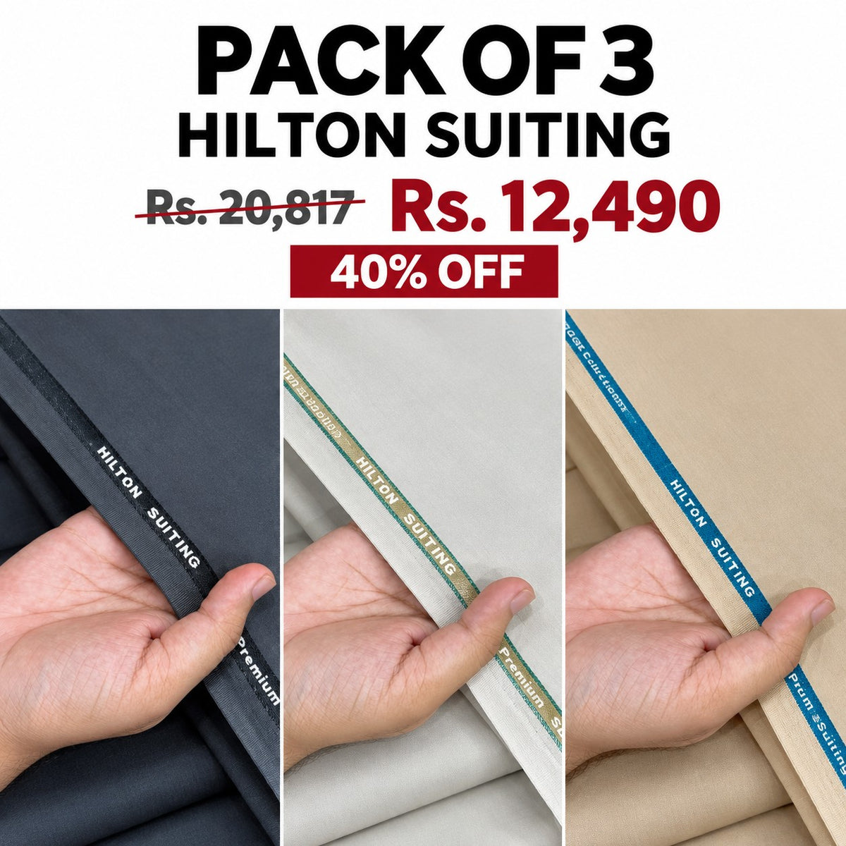 Bundle Pack of Any 3 Hilton (Flat 40% Off)