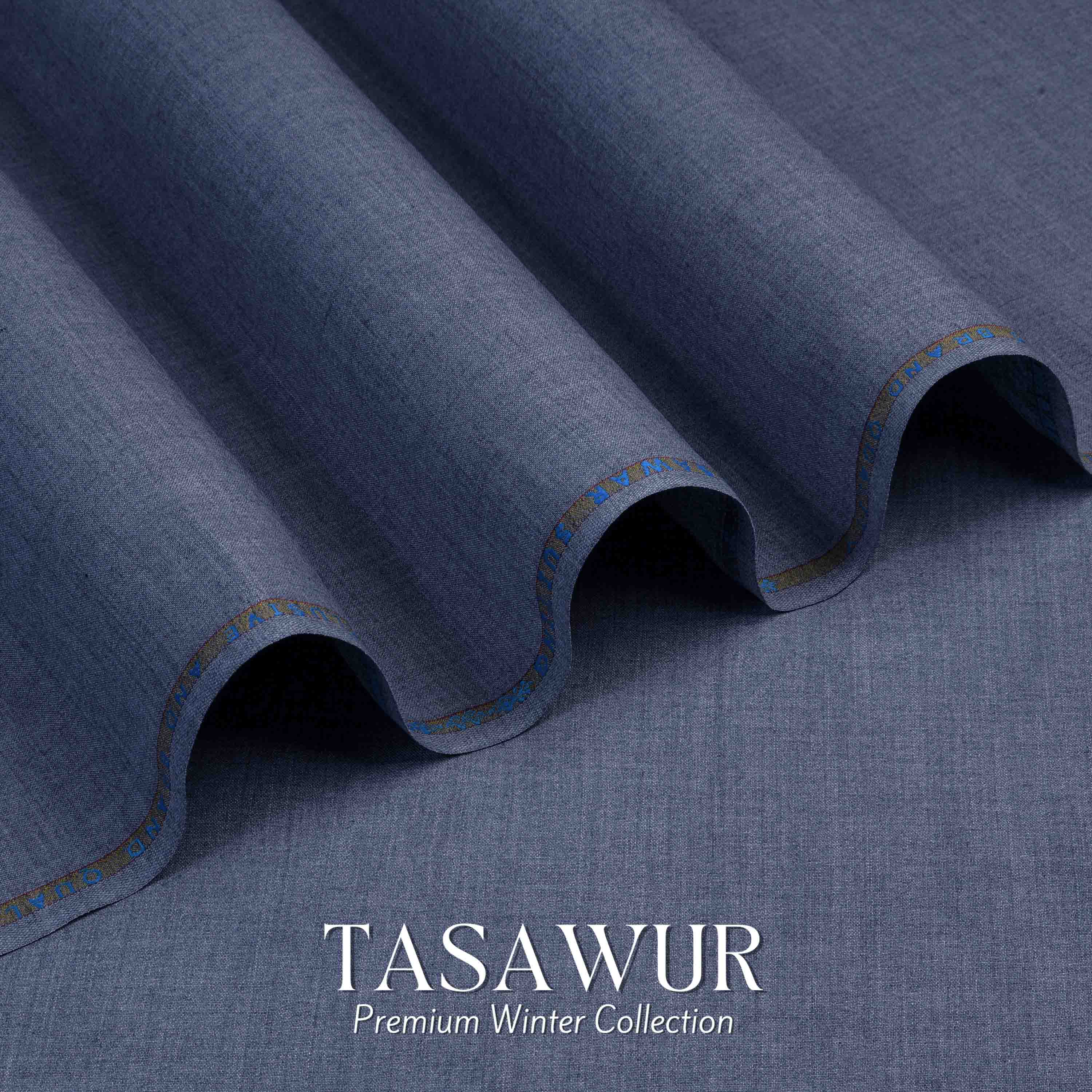 Tasawur Suiting - Premium Winter Fabric - Cornflower