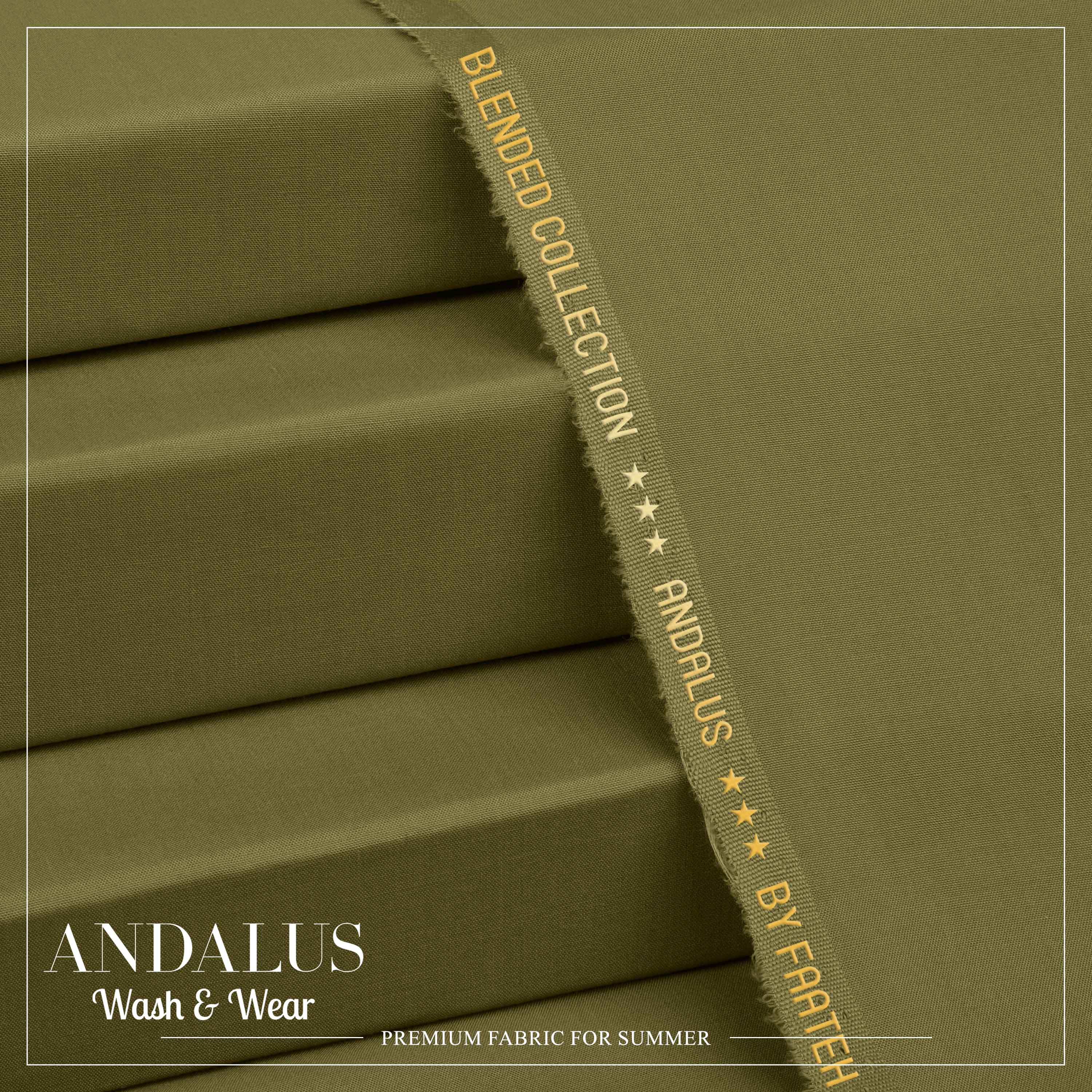 Dark Olive - Andalus - Wash & Wear Fabric