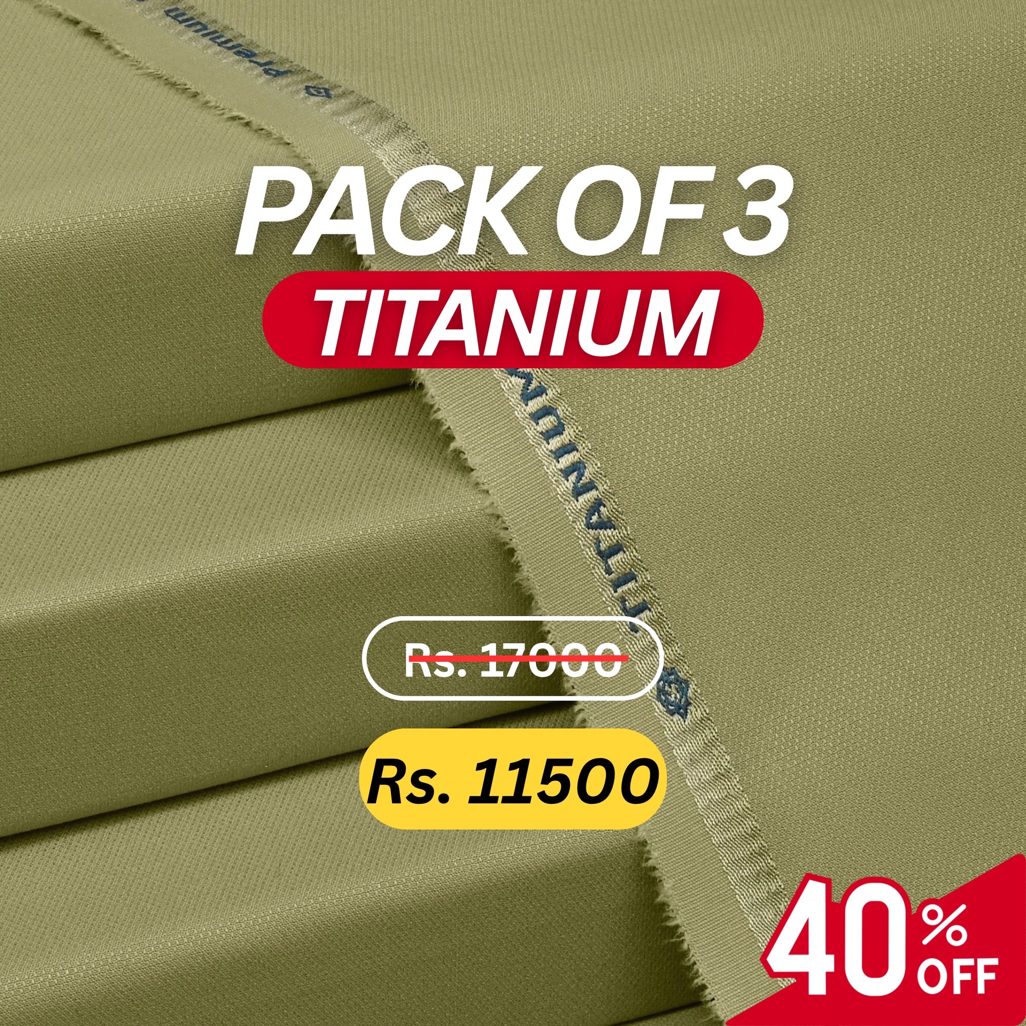 Bundle Pack of Any 3 Titanium Wash & Wear (Flat 40% Off)