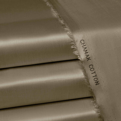 Mocha - Chamak Cotton Satin - Semi Stiff