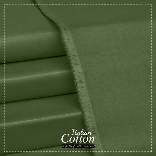 Olive Green - Italian Cotton - Semi Stiff