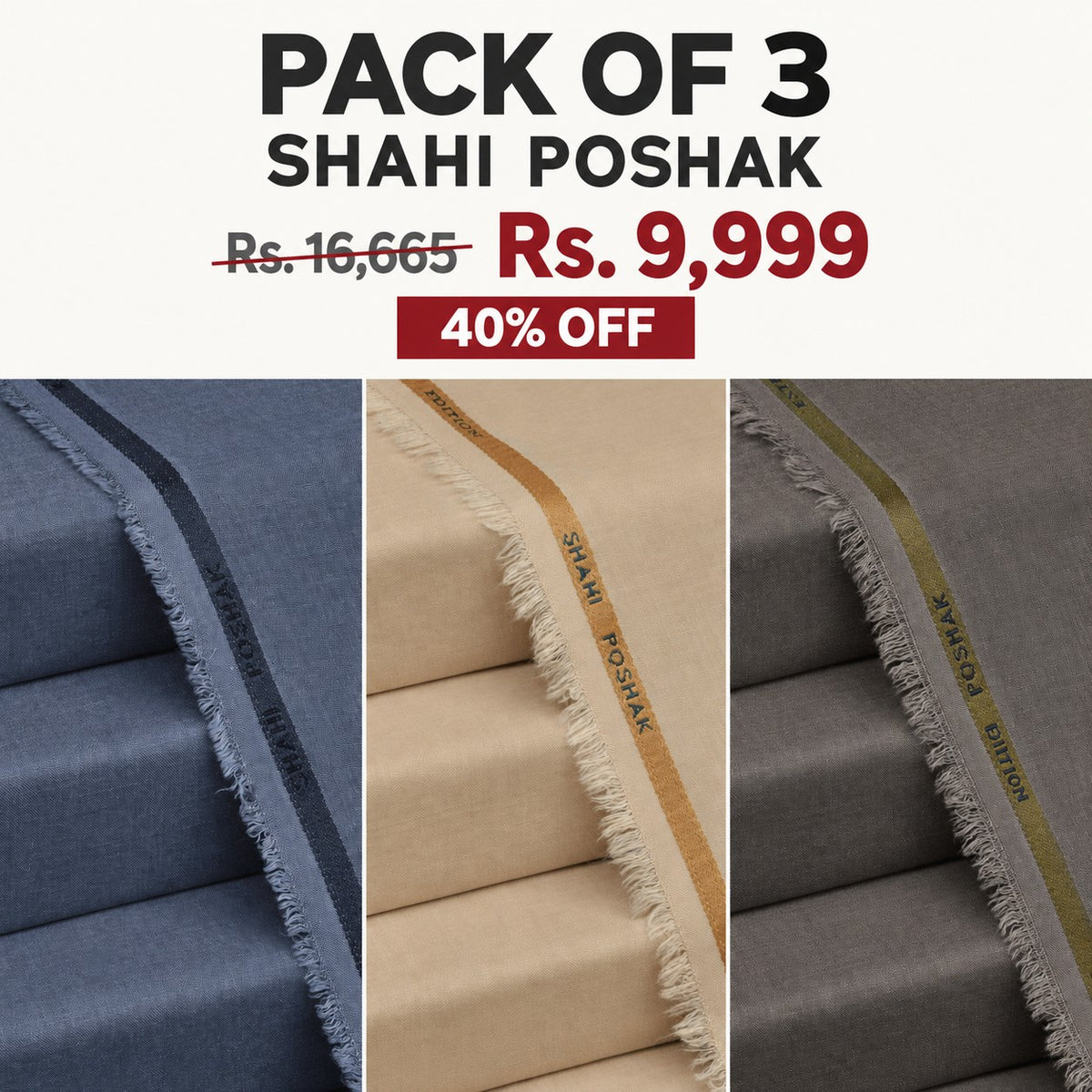 Bundle Pack of Any 3 Shahi Poshak (Flat 40% Off)
