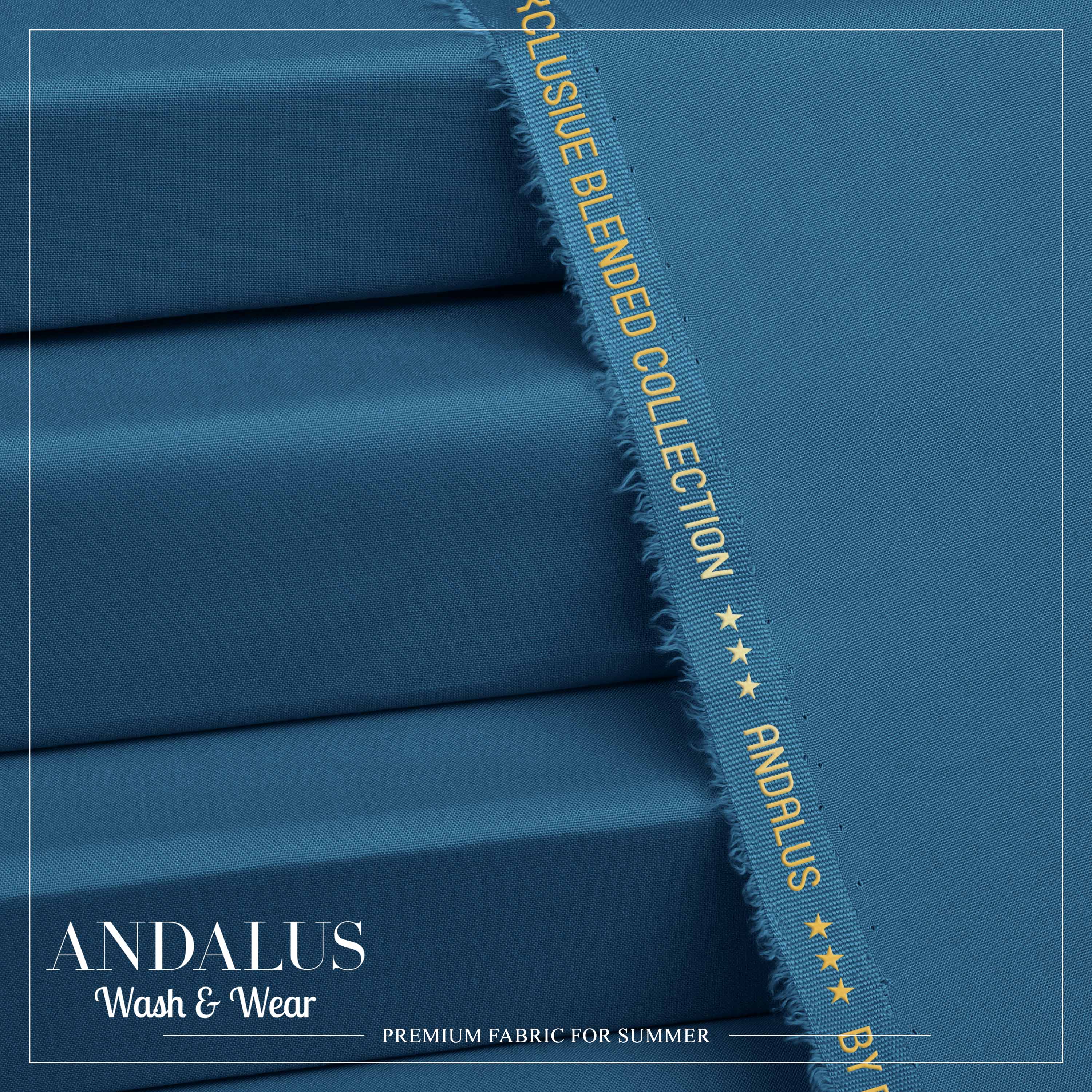 Sapphire Blue - Andalus - Wash & Wear Fabric