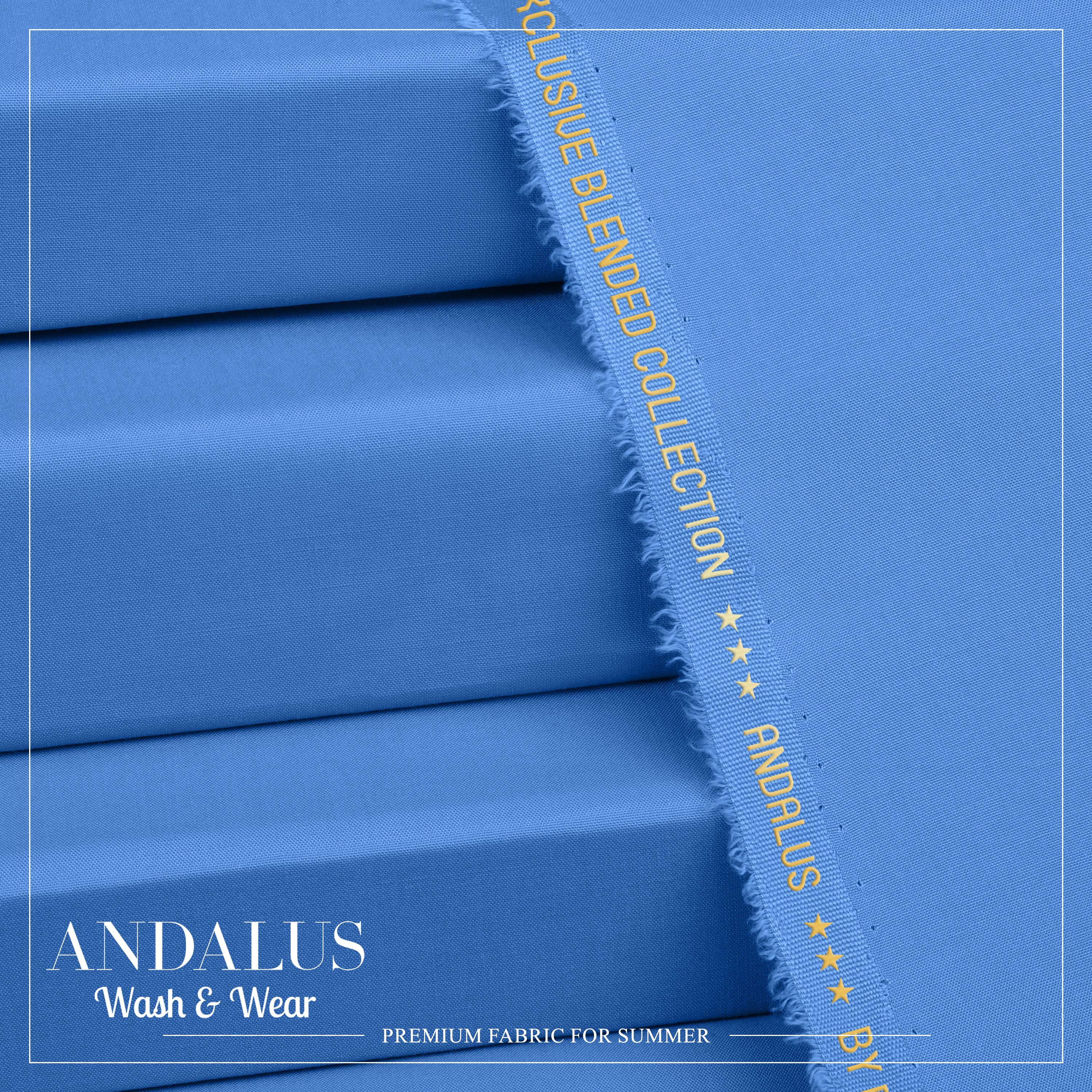 Sky Blue - Andalus - Wash & Wear Fabric