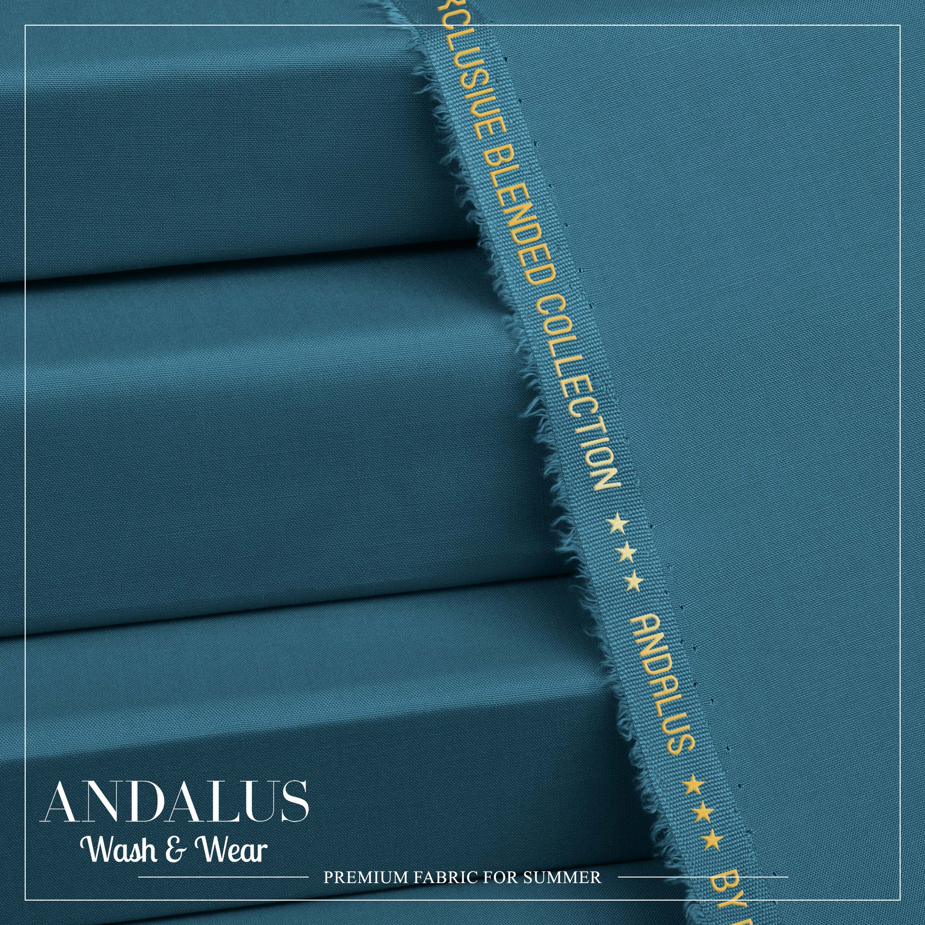 Teal - Andalus - Wash & Wear Fabric