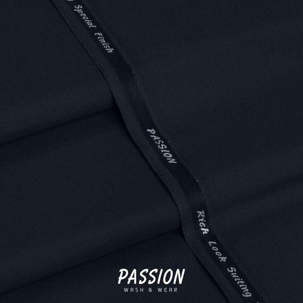 Midnight Blue Passion wash & wear unstitched fabric, 4 metres – Faateh