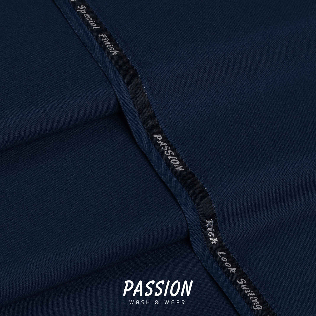 Navy Blue Passion wash & wear unstitched fabric, 4 metres – Faateh