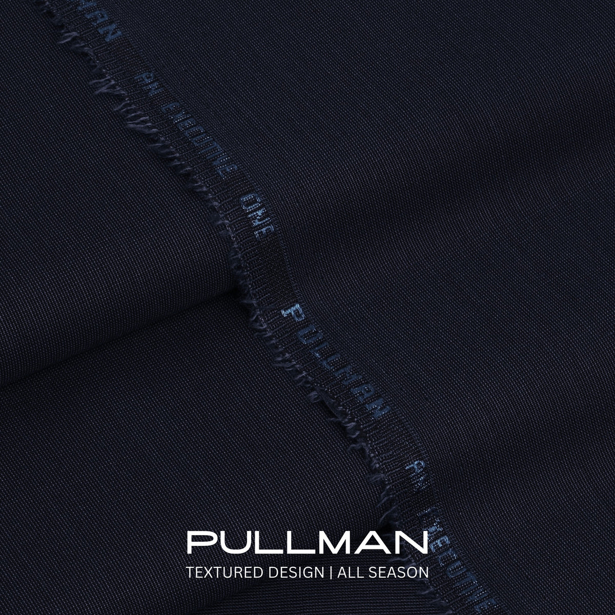 Navy Blue Pull Man self-textured wash & wear unstitched fabric, 4 metres – Faateh