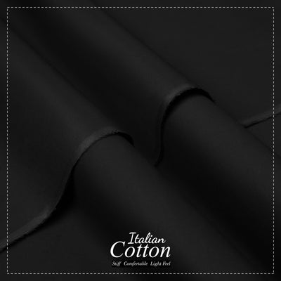 Black - Italian Cotton - Semi Stiff