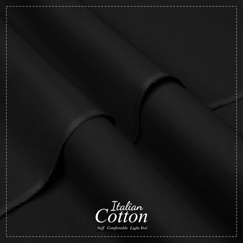 Black - Italian Cotton - Semi Stiff - Faateh Store