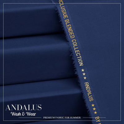 Blue - Andalus - Wash & Wear Fabric