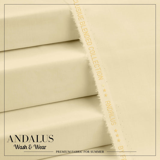 Cream - Andalus - Wash & Wear Fabric - Faateh Store