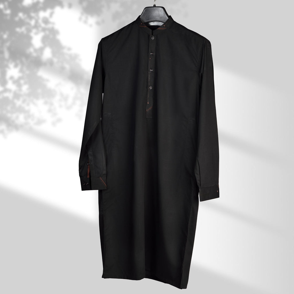 Designer - Black Blended Kameez Shalwar - Faateh Store