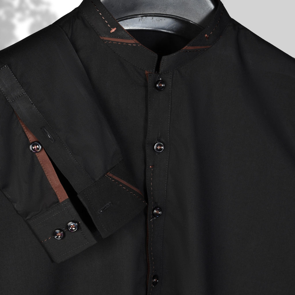 Designer - Black Blended Kameez Shalwar - Faateh Store