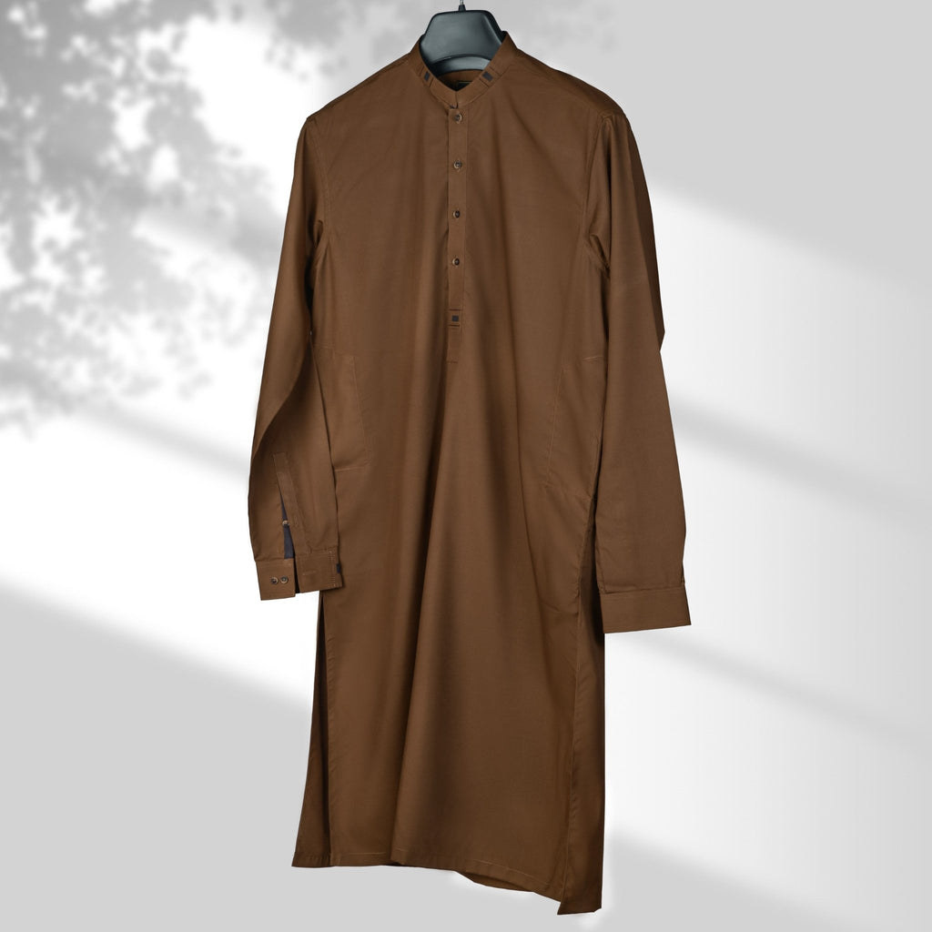Designer - Camel Blended Kameez Shalwar - Faateh Store